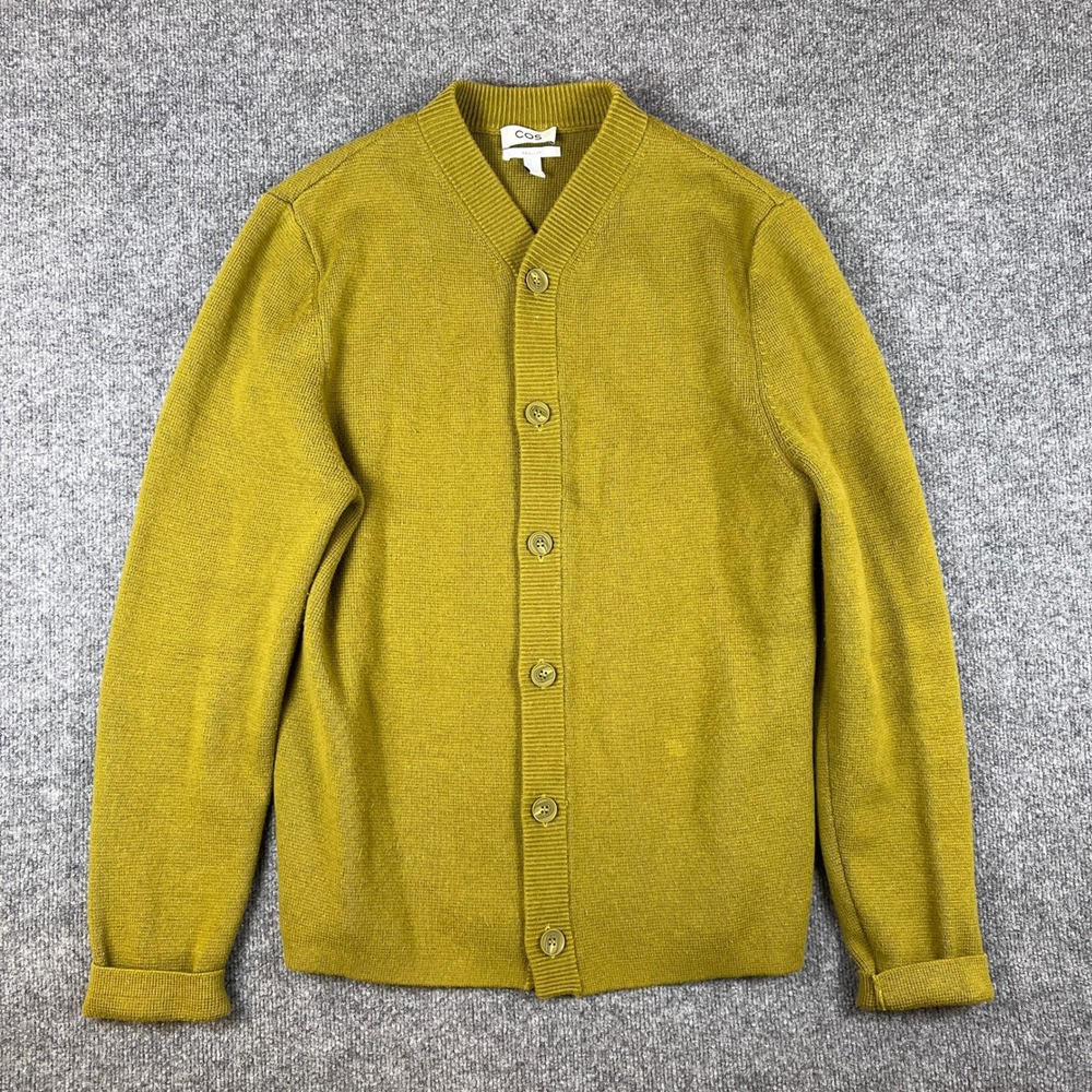 COS Men's Cardigan in Olive Green